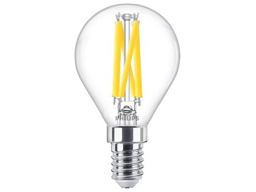 Foto van Philips LED kogel E14 3,4-40W filament helder dimtone Philips LED kogel E14 3,4-40W filament helder dimtone