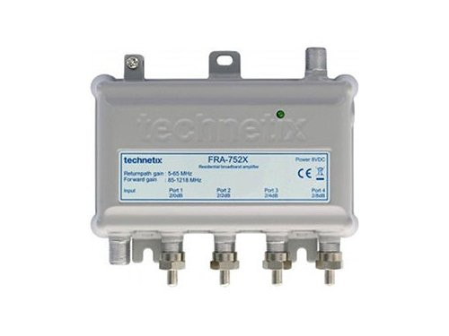 Coax signaal versterker 4-voudig F-connector