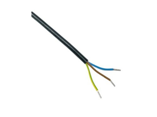Aansluitsnoer 3x1qmm 3m zwart PVC