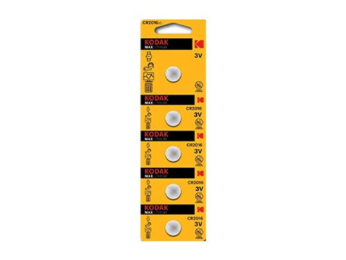 Foto van Kodak CR2016 lithium knoopcel batterij blister(5) Kodak CR2016 lithium knoopcel batterij blister(5)