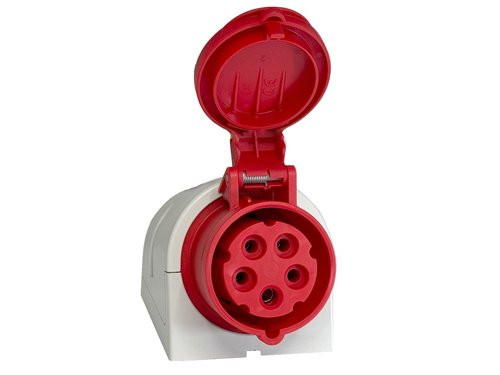 Foto van CEE 5P/32A/400V opbouw wcd rood CEE 5P/32A/400V opbouw wcd rood