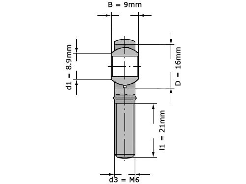 Foto van INA Stangkop GAKL6 PW (6x20x20mm) INA Stangkop GAKL6 PW (6x20x20mm)