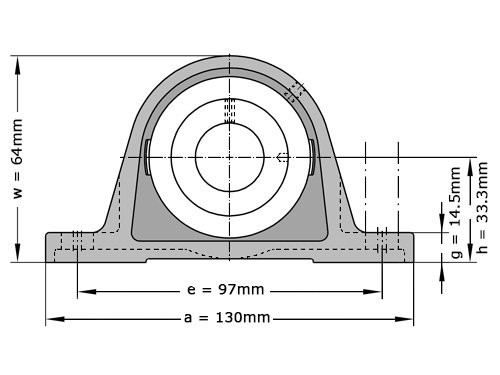 INA Lagerblok Staand PASE20 N FA106 (20mm)
