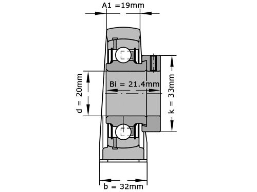 INA Lagerblok Staand PASE20 N FA106 (20mm)