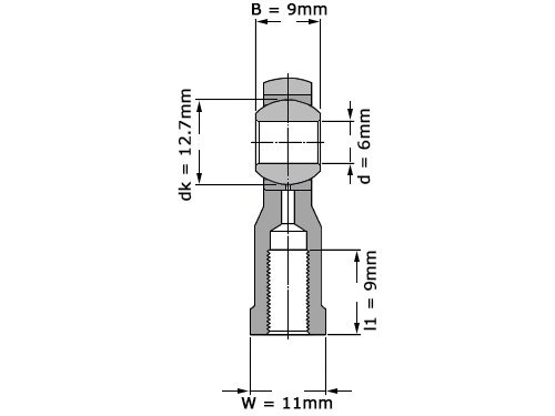 Foto van SKF Stangkop SIKAC6 M (6x21x9mm) SKF Stangkop SIKAC6 M (6x21x9mm)