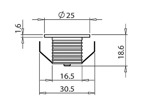 LED module 1W 2700K 350mA 25mm IP44 aluminium