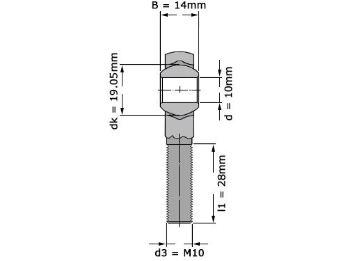 Foto van SKF Stangkop SALKB10 F (10x29x14mm) SKF Stangkop SALKB10 F (10x29x14mm)