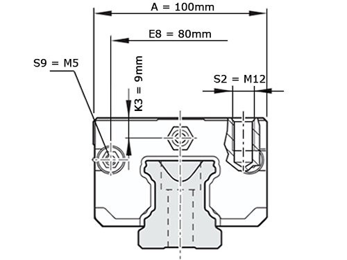 Bosch Rexroth Kogelwagen Koolstofstaal KWC-055-SLS-C1-H-2 Zonder Kogelketting