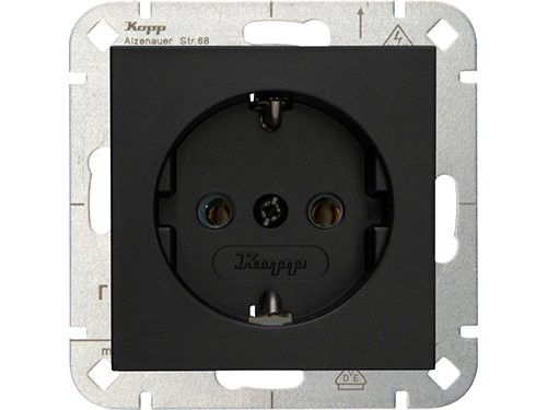 Kopp HK07 PURE mat zwart inbouw stopcontact wcd RA