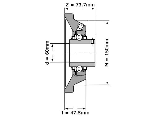 Foto van INA Lagerblok Vierkant RCJY60 XL N (60mm) INA Lagerblok Vierkant RCJY60 XL N (60mm)