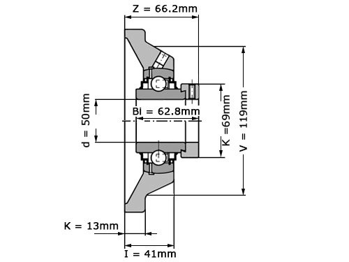 Foto van INA Lagerblok Vierkant RCJ50 XL N FA125 (50mm) INA Lagerblok Vierkant RCJ50 XL N FA125 (50mm)
