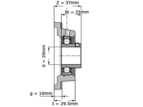 Foto van SNR Lagerblok Vierkant USFE204 (20mm) SNR Lagerblok Vierkant USFE204 (20mm)