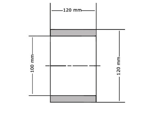 Glijlager Sinterbrons BP25 100x120x120mm