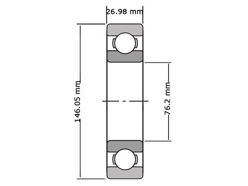 NKE Kogellager Eenrijig LJ3 C3 (76.2x146.05x26.98mm)