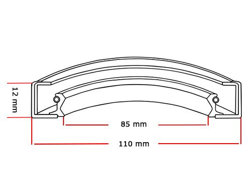 Foto van Oliekeerring 85x110x12mm B2 NBR 70 Oliekeerring 85x110x12mm B2 NBR 70
