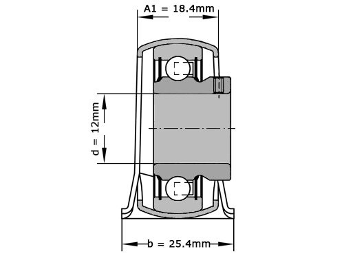 Foto van INA Lagerblok Staand PBY12 (12mm) INA Lagerblok Staand PBY12 (12mm)