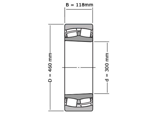 FAG Tonlager Zelfinstellend 23060 Conisch BE XL K C4 (300x460x118mm)