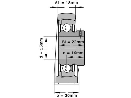 INA Lagerblok Staand PASEY15 (15mm)