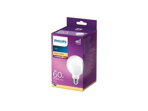 Philips LED Globe G93 E27 7-60W 2700K filament mat blister