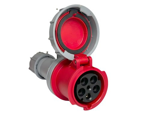 Foto van CEE 5P/63A/400V contra rood IP-67 CEE 5P/63A/400V contra rood IP-67