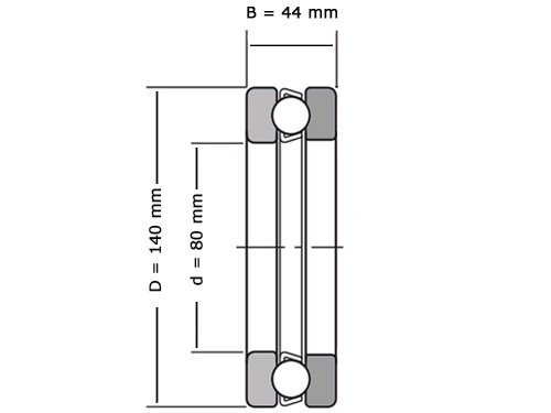 Nachi Kogeltaatslager 51316 (80x140x44mm)
