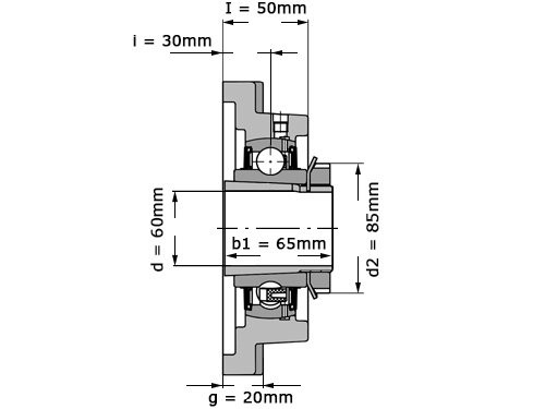 Foto van FAG Lagerblok Vierkant UKF213 J7 (60mm) FAG Lagerblok Vierkant UKF213 J7 (60mm)
