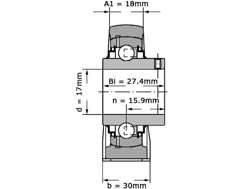 INA Lagerblok Staand RSHEY17 (17mm)