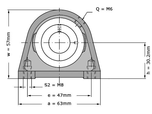 INA Lagerblok Staand PSHEY12 (12mm)