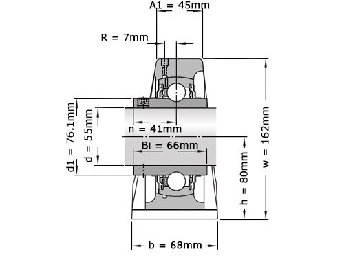 SKF Lagerblok Staand UCP311 (55mm)