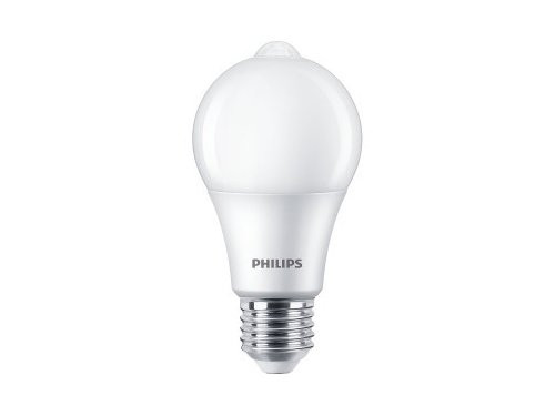 Foto van Philips LED GLS E27 8-60W 2700K mat SENSOR blister Philips LED GLS E27 8-60W 2700K mat SENSOR blister