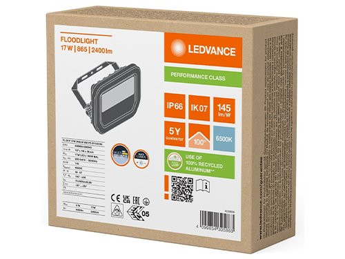 Foto van LED Bouwlamp 17W 6500K zwart LED Bouwlamp 17W 6500K zwart