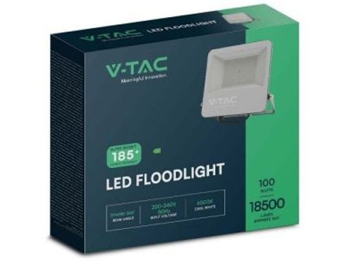 Foto van V-TAC LED Bouwlamp 100W 6500K zwart - High Lumen V-TAC LED Bouwlamp 100W 6500K zwart - High Lumen