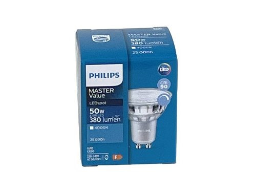 Foto van Philips LED spot GU10 3,7-50W 4000K dimbaar Philips LED spot GU10 3,7-50W 4000K dimbaar