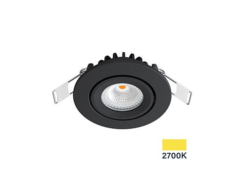 Foto van LED inbouwspot 5W 2700K 62mm 60gr rond verstelbaar zwart LED inbouwspot 5W 2700K 62mm 60gr rond verstelbaar zwart