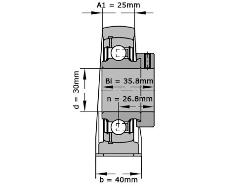 INA Lagerblok Staand PASE30 N FA106 (30mm)