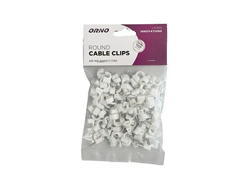 Foto van Kabelclip 7mm rond wit zak(100) Kabelclip 7mm rond wit zak(100)