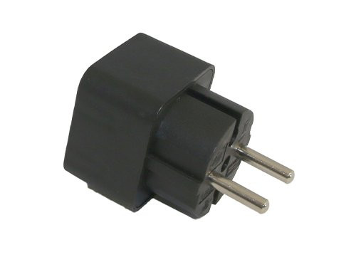 Randaarde stekkeradapter 2 x euro zwart
