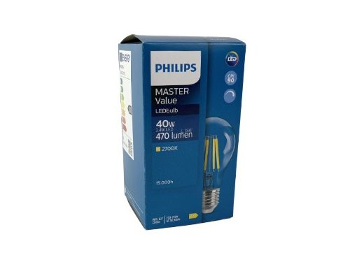 Philips LED GLS E27 3,4-40W 2700K filament helder dimbaar