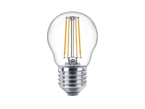 Philips LED kogel E27 4,3-40W 2700K filament helder