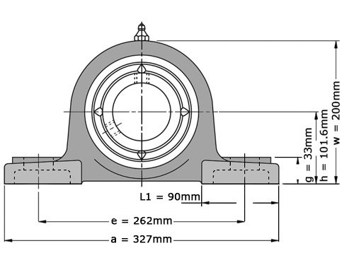 NTN Lagerblok Staand UCP218 D1 (90mm)