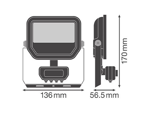 Foto van LED Bouwlamp 8W 4000K zwart + sensor LED Bouwlamp 8W 4000K zwart + sensor