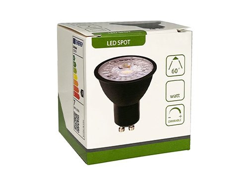 LED spot GU10 230V 5-50W 60gr zwart 4000K dimbaar