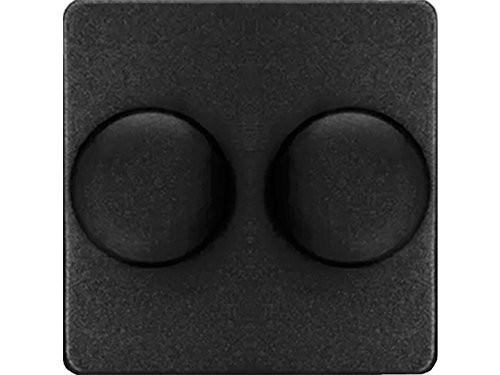 Kopp HK05 mat zwart afdekplaat + knop DUO dimmer