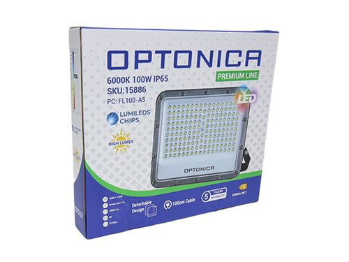 Foto van LED Bouwlamp 100W 6000K zwart - premium LED Bouwlamp 100W 6000K zwart - premium