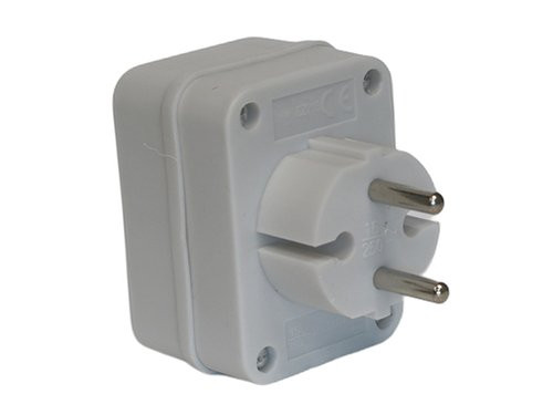 Randaarde stekkeradapter 3 x euro wit