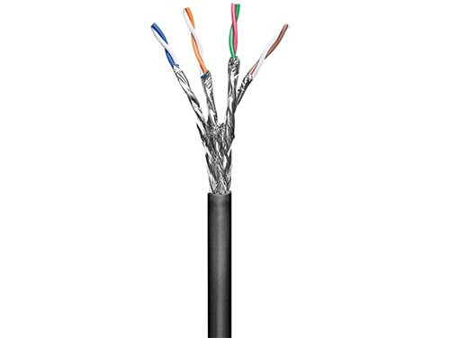 S/FTP CAT6a 100m zwart massief OUTDOOR CU
