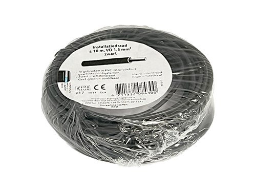 VD draad 1.5qmm zwart 10m