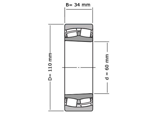 FAG Tonlager Tweerijig WS22212 E1 XL K 2RSR (60x110x34mm)