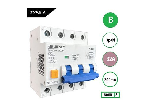 Aardlekautomaat 32A B kar 300mA 4p SEP