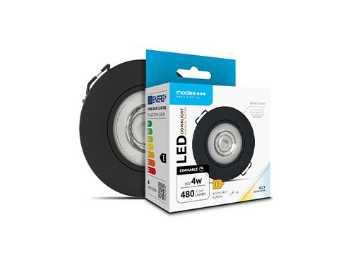 LED inbouwspot 4W 80mm 36gr rond verstelbaar zwart Tri-White